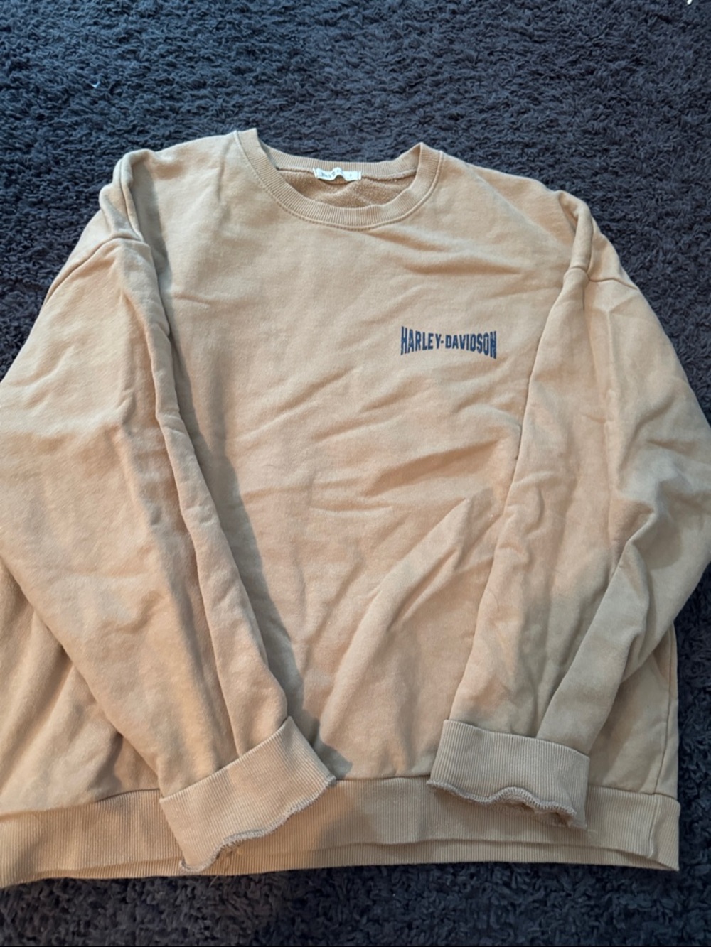 Harley-Davidson Tan Pullover with Navy Logo